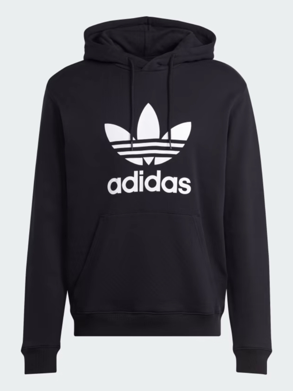 adidas Black Hoodie with White Trefoil Logo